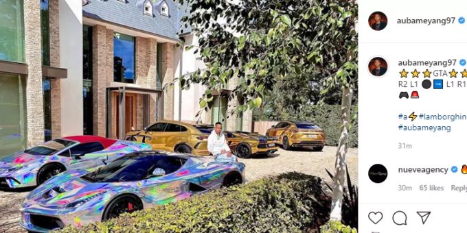 Pierre-Emerick Aubameyang zeigt seinen Fans gerne, wie luxuriös er lebt. Arsenal Pierre-Emerick Aubameyang