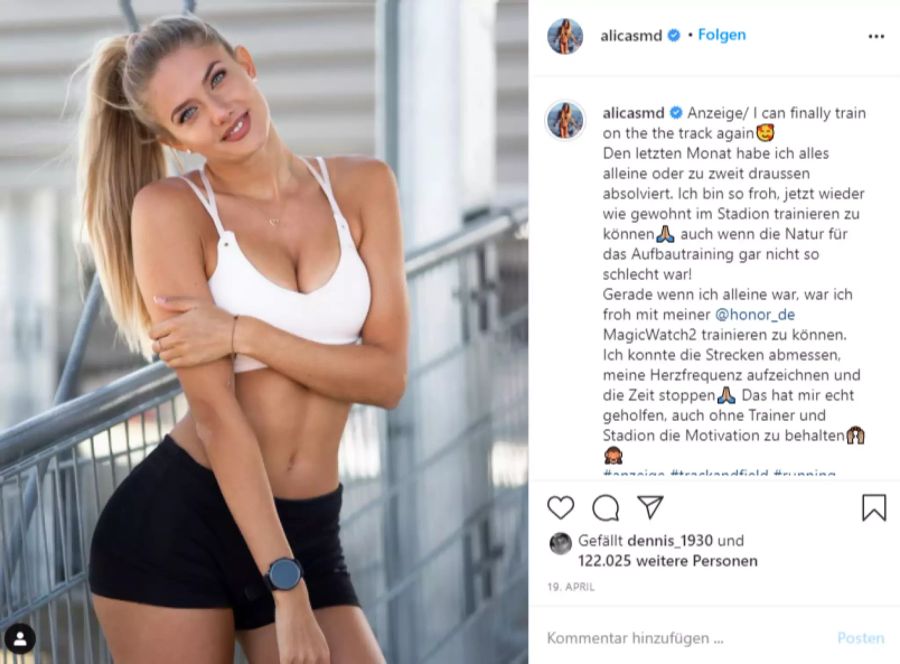 Alica Schmidt wurde vom Magazin «Busted Coverage» zur «heissesten Athletin der Welt» gekürt.