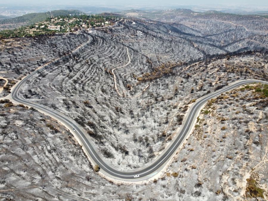 Der Klimawandel verschärft natürliche Katastrophen wie zum Beispiel Waldbrände, hier in Israel, 2021.