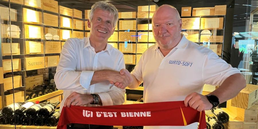 Wato-Soft tritt als neuer Sponser beim EHC Biel-Bienne auf.