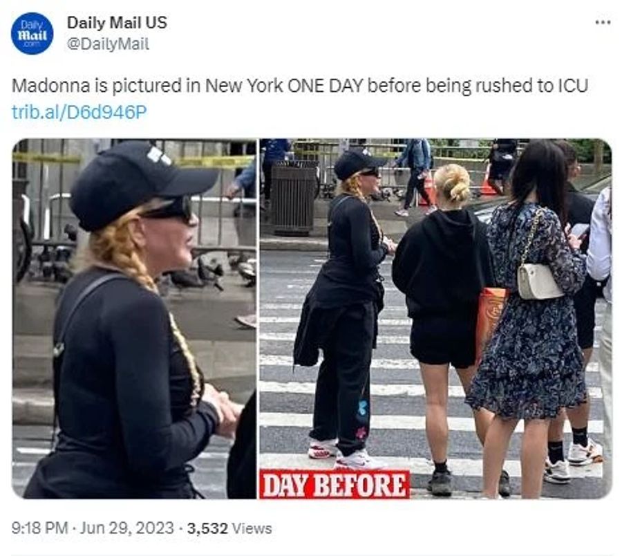 Madonna in New York. Einen Tag später brach die 64-Jährige zusammen.