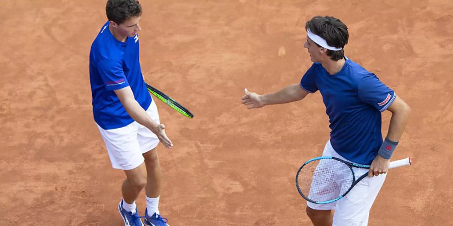 Jakub Paul (links) und Marc-Andrea Hüsler scheiterten im Doppel in den Halbfinals mit 4:6, 4:6