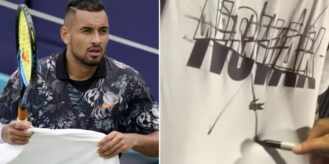 Djokovic-Hasser - Tennis-Rüpel Kyrgios streicht «Novak» auf Fan-T-Shirt