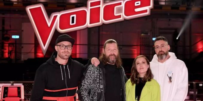 Die Jury: Mark Forster (l-r), Rea Garvey, Alice Merton und Sido. TVOG