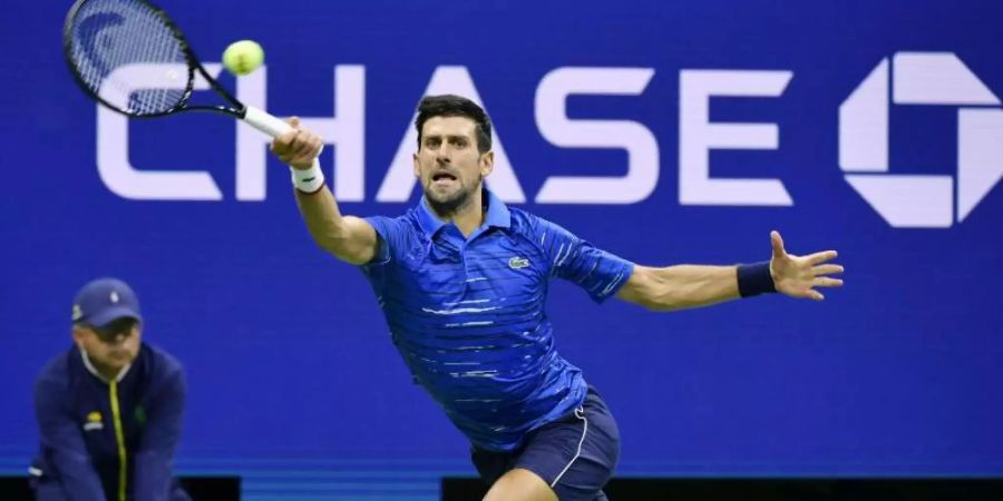 Novak Djokovic erreichte die nächste Runde der US Open. Foto: -/kyodo