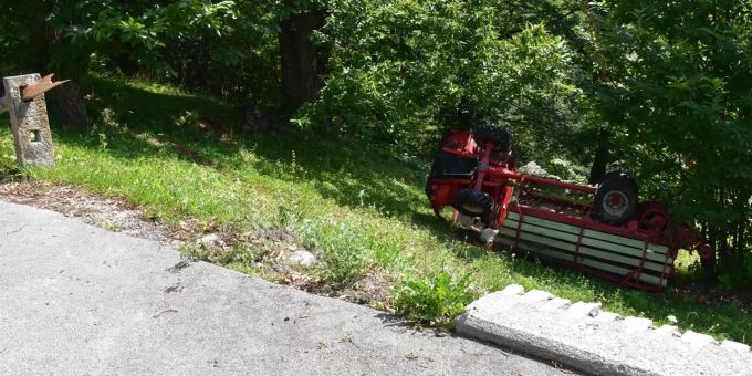 Selbstunfall mit einem Motorkarren