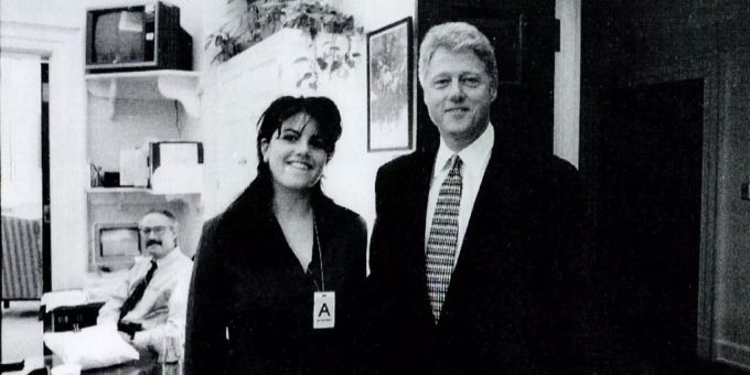 Bill Clinton und Monica Lewinsky bevor die Affäre aufflog. Monica Lewinsky Bill Clinton.