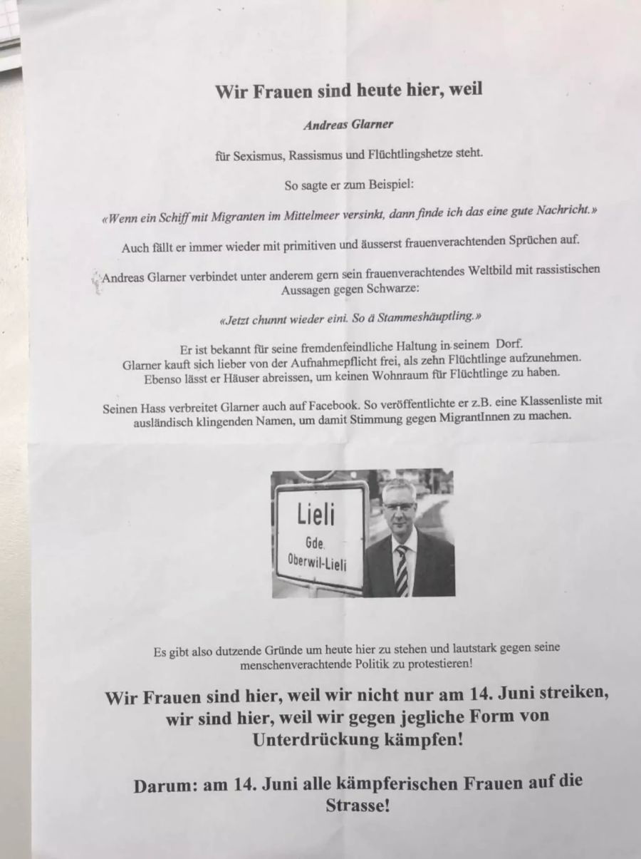 Frauenstreik Andreas Glarner SVP