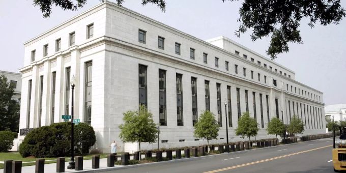 Das Gebäude der US-amerikanischen Notenbank Federal Reserve (Fed). federal reserve system