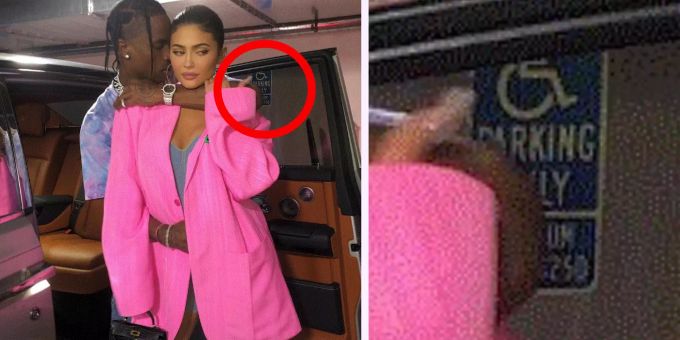 Kylie Jenner hat ihr Auto offenbar auf einem Behinderten-Parkplatz abgestellt. kylie jenner