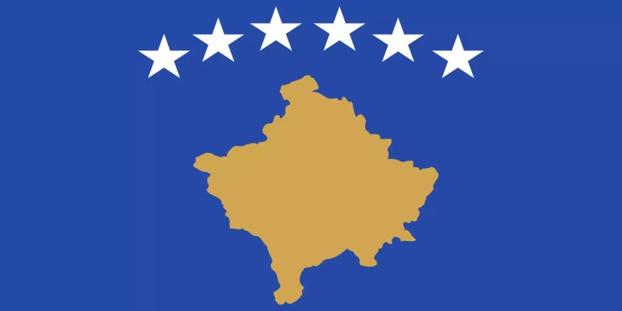 Die Flagge des Kosovo.