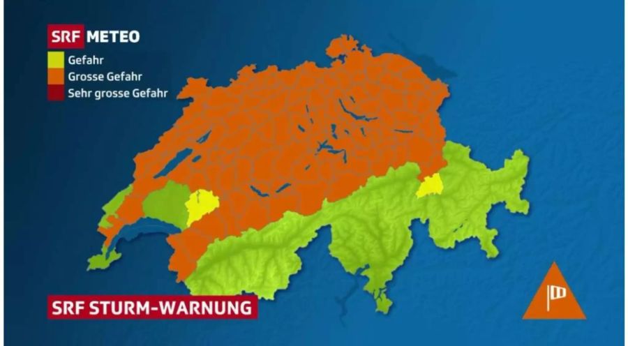 Vor allem im Norden der Schweiz ist mit heftigen Windstürmen zu rechnen.