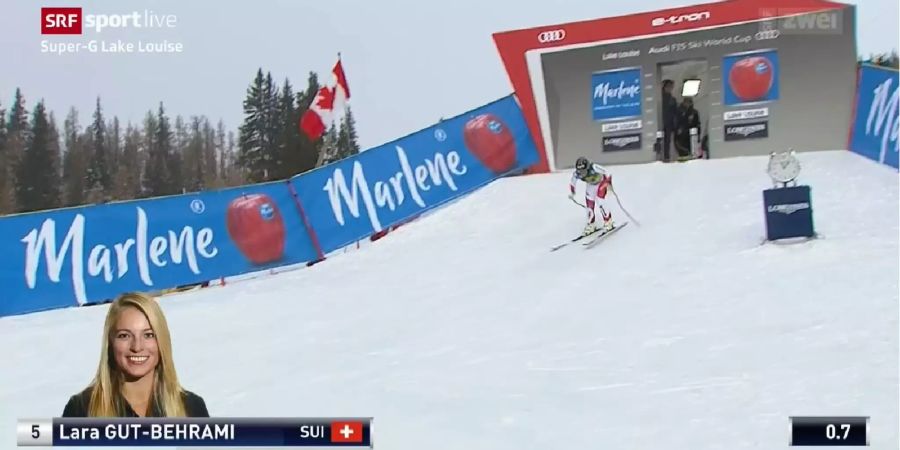 Lara Gut-Behrami fuhr in Lake Louise (CAN) erstmals unter ihrem Doppelnamen.