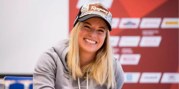 Lara Gut während einer Medienkonferenz anlässlich einer Werbewoche von Swiss Ski bei Brack.ch in Willisau LU. Lara Gut während einer Medienkonferenz anlässlich einer Werbewoche von Swiss Ski bei Brack.ch in Willisau LU.