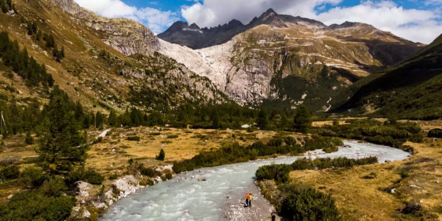 Blick auf die Rhone in Lausanne.