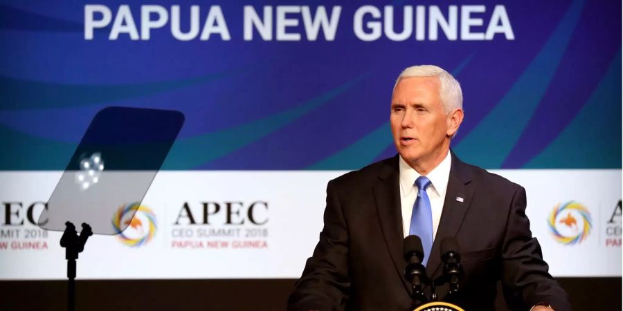 US-Vizepräsident Mike Pence spricht auf dem Asiatisch-Pazifischen Wirtschaftsgemeinschaft (Apec) Gipfel.