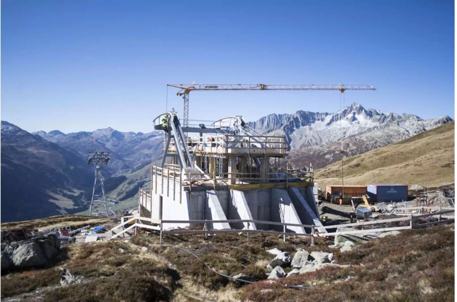 Eine Bergstation in der Bauphase - Keystone