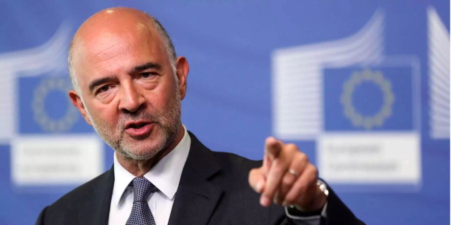 EU-Wirtschafts- und Finanzkommissar Pierre Moscovici bei einer Pressekonferenz zu Griechenland in Brüssel.