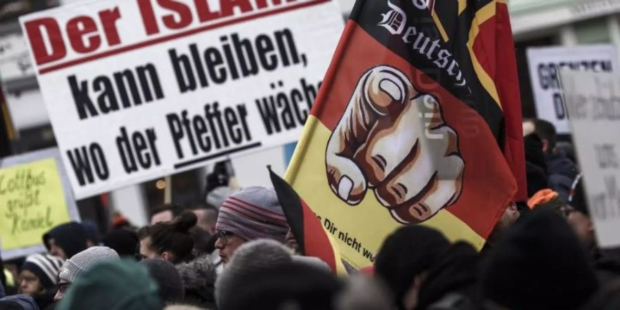 Demonstration des Bürgervereins «Zukunft Heimat» in Cottbus. Foto: Carsten Koall