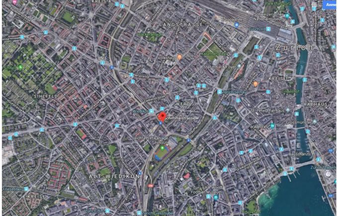 Die Schimmelstrasse ist gleich hinter dem Bahnhof Wiedikon.