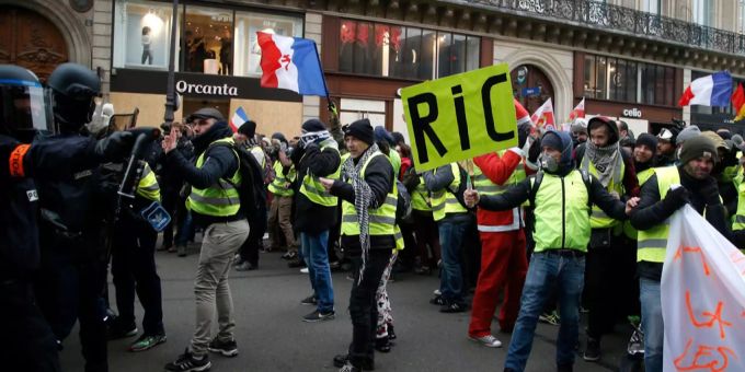 Protest der Gelbwesten in Frankreich Gelbwesten Protest Frankreich