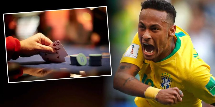 Fussballstar Neymar kann auch am Tisch gut bluffen.