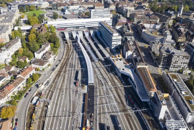 Die Baustelle «Zukunft Bahnhof Bern» von oben betrachtet. (Archivbild) Zukunft Bahnhof Bern