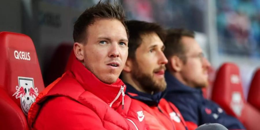 Will mit Leipzig gegen den BVB die Tabellenführung behaupten: RB-Coach Julian Nagelsmann. Foto: Jan Woitas/dpa-Zentralbild/dpa