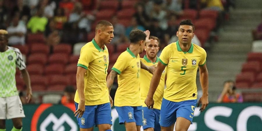 Casemiro (5) sicherte Brasilien mit seinem Tor immerhin das Remis