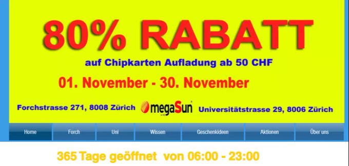Das 80 Prozent-Angebot des Solariums. solarium 80 Prozent