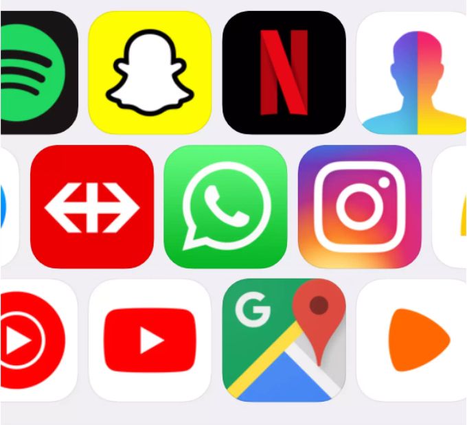 Die Icons der beliebtesten Apps von 2019. Apps 2019