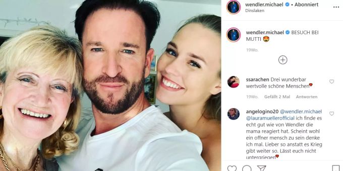 Da war alles noch gut: Die Mutter von Michael Wendler mit ihrem Sohn und ihrer Schwiegertochter. Michael Wendler