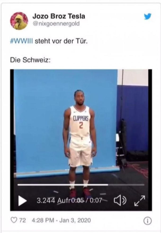 Auch die Schweiz bekommt ihr Fett weg. Twitter