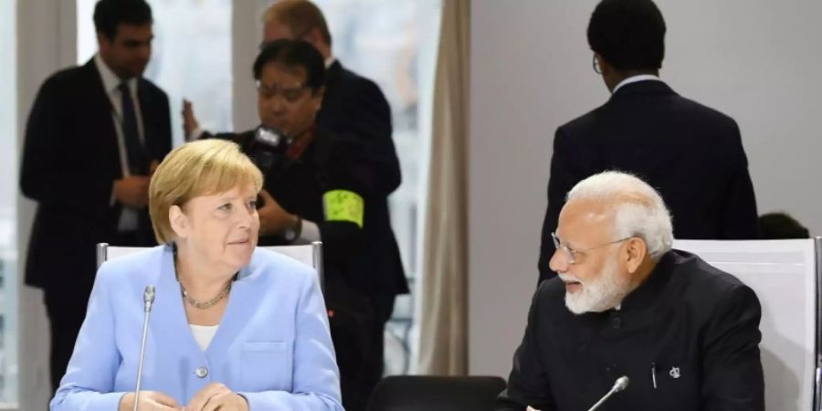 Merkel mit Modi beim G7-Gipfel im August in Biarritz