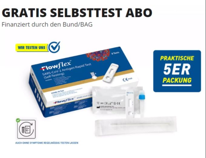 So wird das Abonnement auf der Website beworben. Selbsttest-Abo