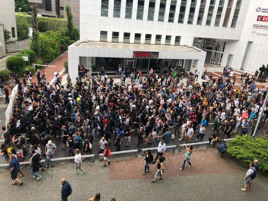 So sah die Demonstration in Lugano aus.