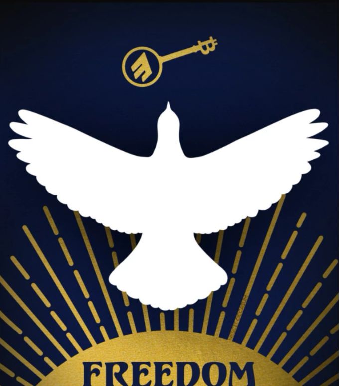 Den Flyer des «Freedom Festival» zieren eine Taube und das Bitcoin-Logo. Freedom Festival