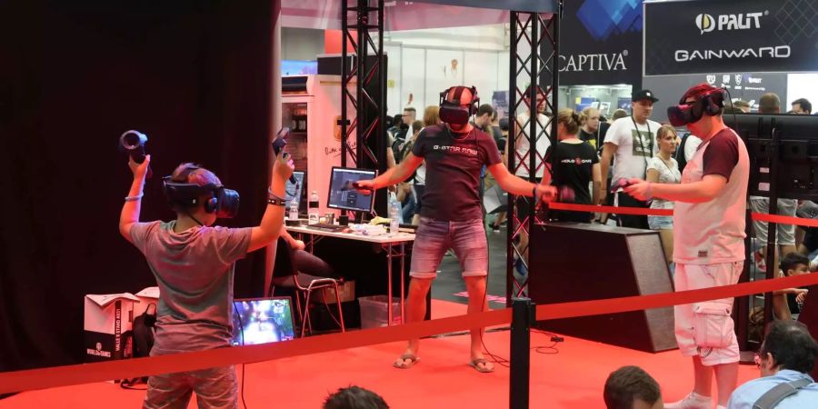 Auch VR-Spiele konnten an der Gamescom ausprobiert werden.