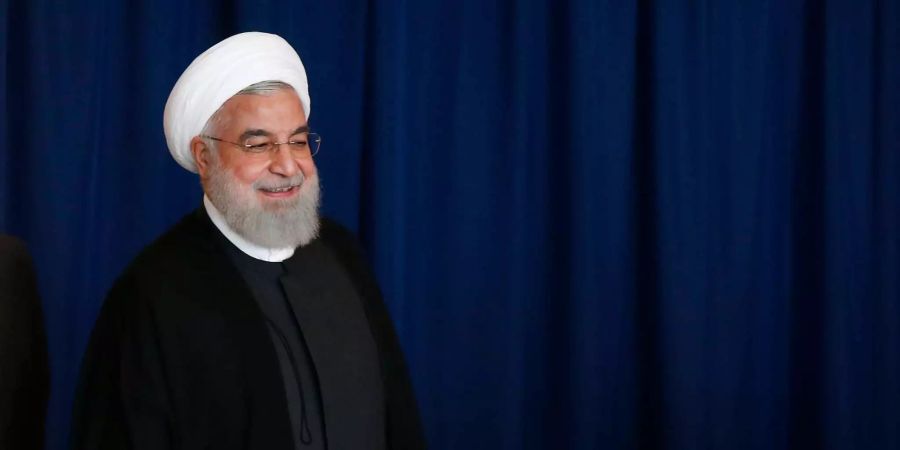 Irans Präsident Hassan Ruhani betritt das UN-Hauptquartier.