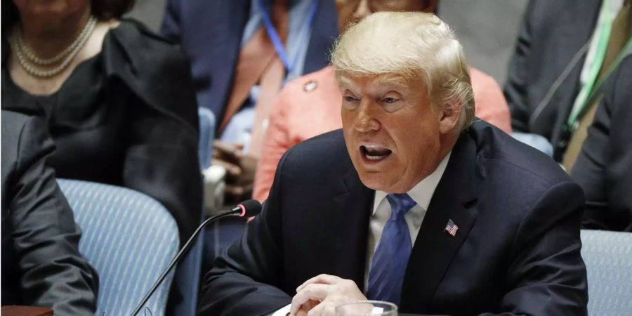 US-Präsident Donald Trump spricht während der Generaldebatte in New York,