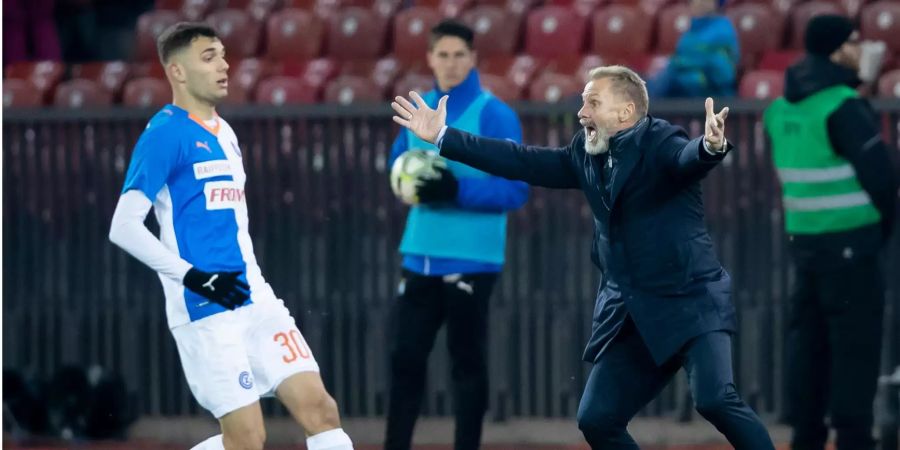 Grasshopper Trainer Thorsten Fink während der Superleague Fussballpartie zwischen dem Grasshopper Club Zürich und dem FC St. Gallen.