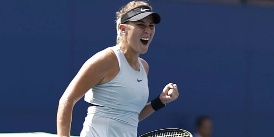 Belinda Bencic jubelt über einen Punktgewinn.