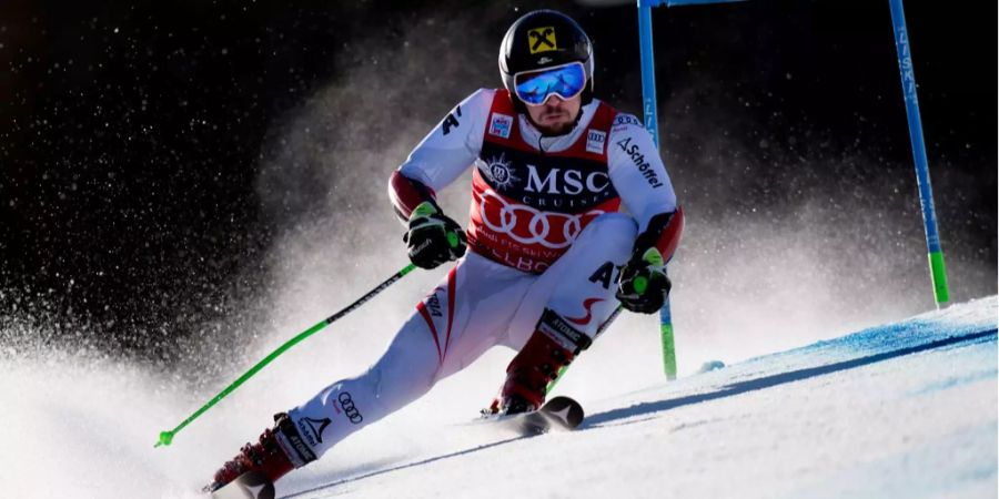 Marcel Hirscher gewinnt den Weltcup-Riesenslalom von Adelboden BE.