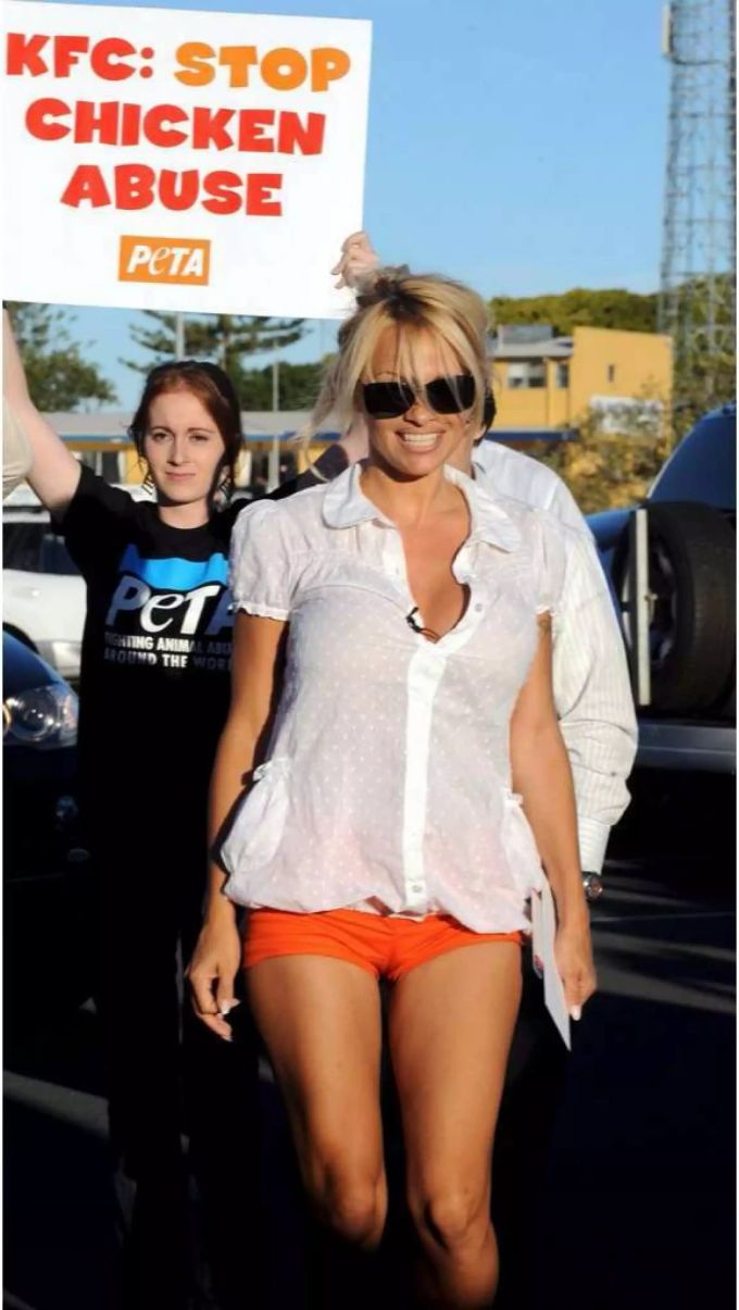 Auch Pamela Anderson unterstützte mit ihrer Tierschutz-Organisation «Peta» gegen KFC. Hier in Australien.