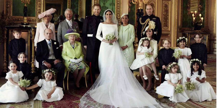 Die ganze Royal-Familie versammelte sich am Hochzeitstag von Meghan Markle und Prinz Harry am 19. Mai 2018.