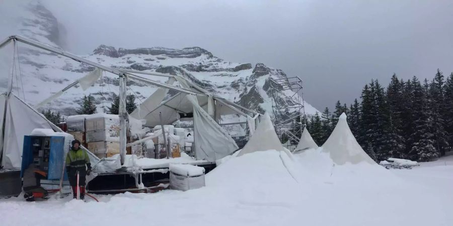 Bilder nach den Sturm in Wengen