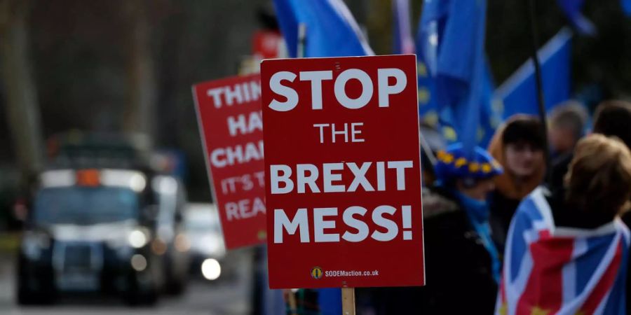 Demonstranten verlangen ein Ende der Brexit-Diskussion.