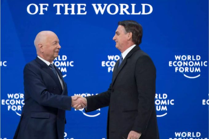 Der brasilianische Präsident Jair Bolsonaro mit WEF-Gründer Klaus Schwab.