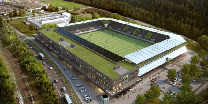Das neue Stadion in Schaffhausen erzeugt 50 Prozent mehr Energie als nötig. Das neue Stadion in Schaffhausen erzeugt 50 Prozent mehr Energie als nötig.
