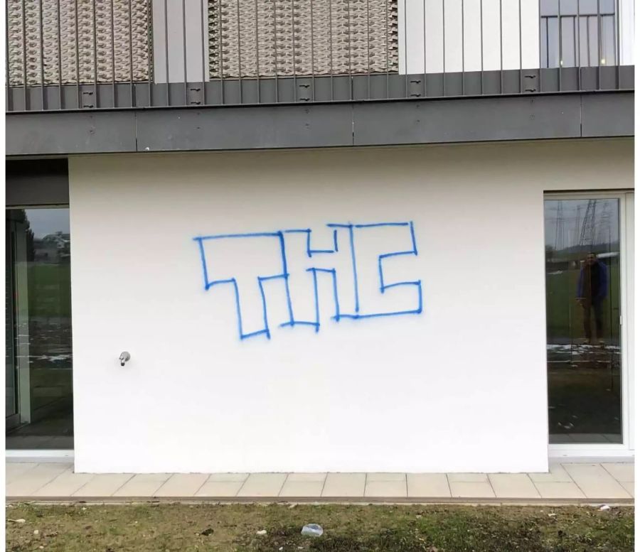 In vielen Fällen schrieben die Unbekannten «THC» mit den Spraydosen.